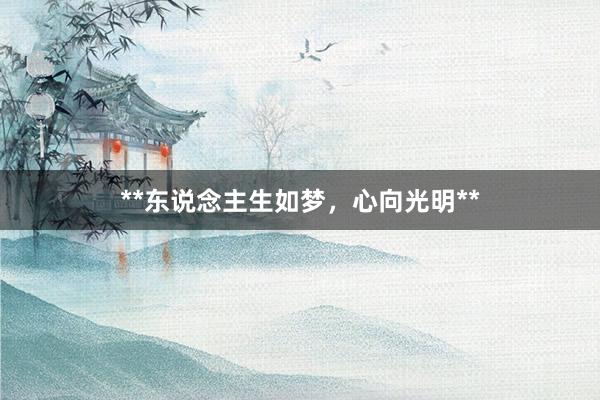**东说念主生如梦，心向光明**
